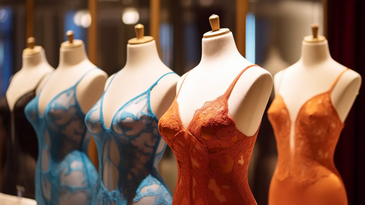 mannequins displaying lingerie in storefront