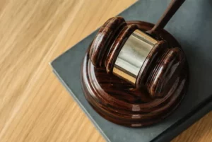 bail bondsman - court gavel on a table