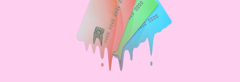 multicolor melting credit cards that have credit card processing fees