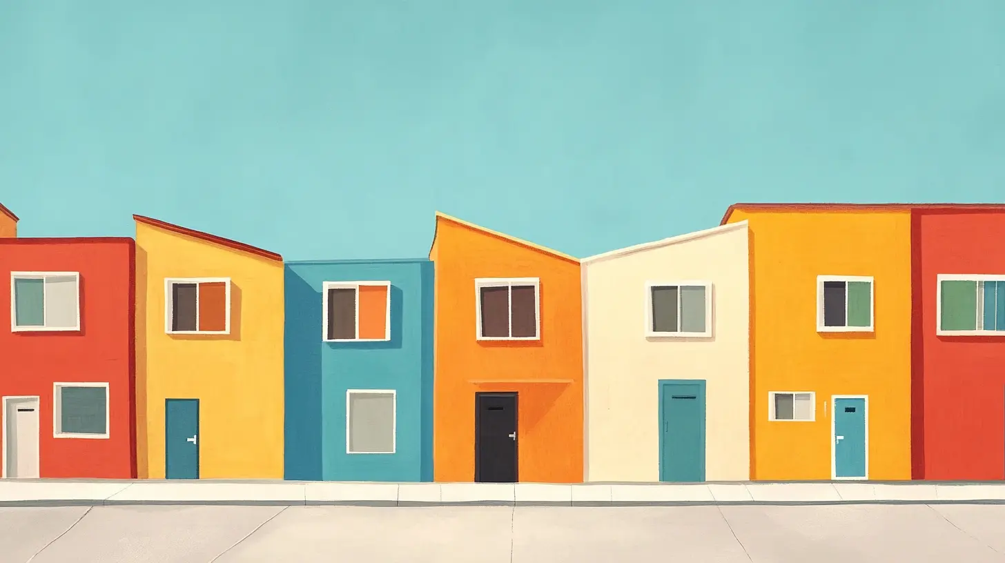 Collateral mortgage row of homes