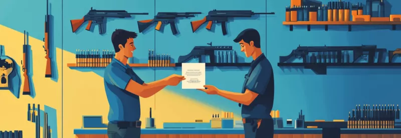 a person receiving a gun certificate a gun store from store owner