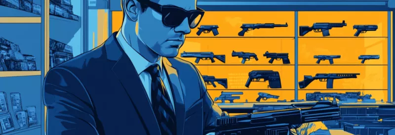 Man purchasing gun at a gunstore