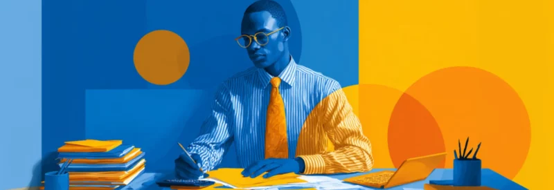 Man reviewing BIA plan on desk
