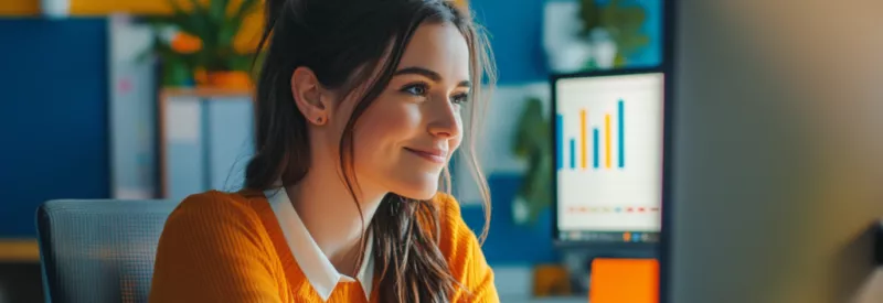 Woman calculating debt to income ratio on computer
