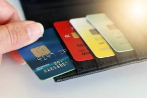 wallet with credit cards from credit card card issuers