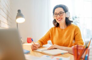 woman working from home on product ideas to sell online