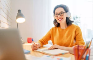 woman working from home on product ideas to sell online