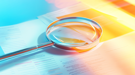 Magnifying glass over law documents for business compliance