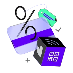 Percentage-and-credit-card-based icon symbolizing various merchant category codes. 