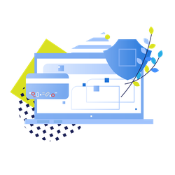 A credit card and a computer screen show how a Payment Service Provider helps move funds electronically. 