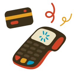 A credit card and card reader that accepts EBT payments.