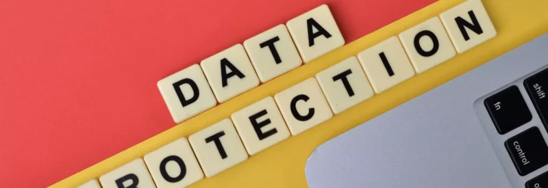 data protection spelled with blocks symbolizing a website privacy policy