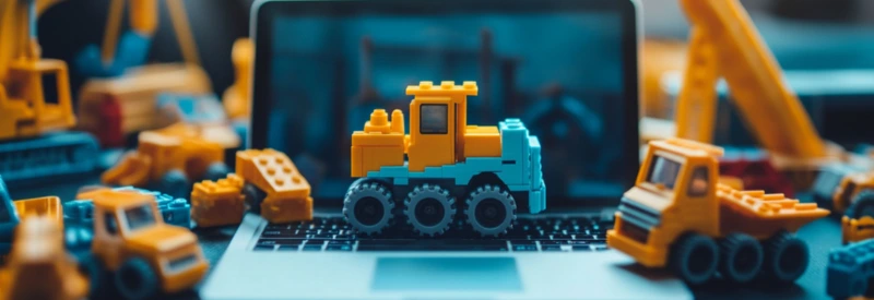 building website on laptop with best construction builders