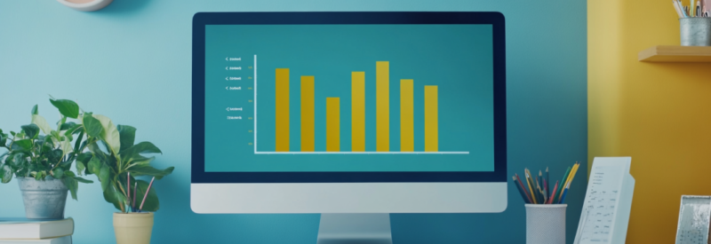 Credit score trend graph on computer