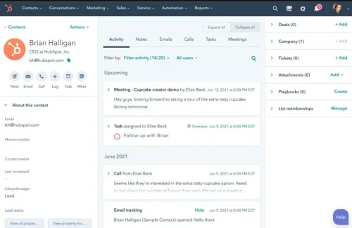 HubSpot's website builder interface provided by HubSpot