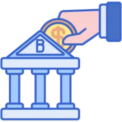 Merchant putting a coin in a bank slot that symbolizes the fees merchants must submit as PayPal users. 