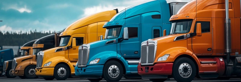 trucks parked in lot belonging to a successful trucking company