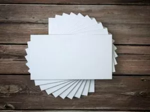 blank business cards symbolizing potential business names