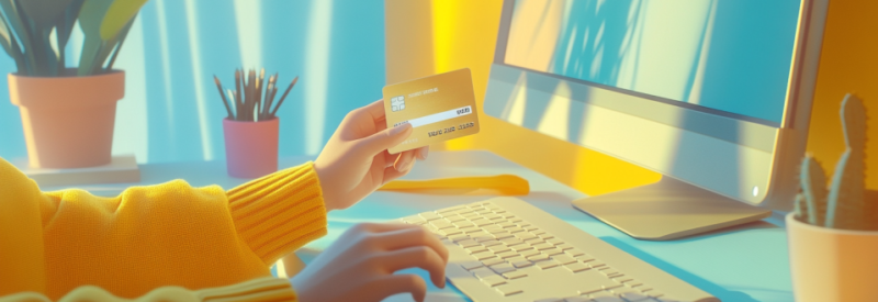 Customer using credit card for online payment