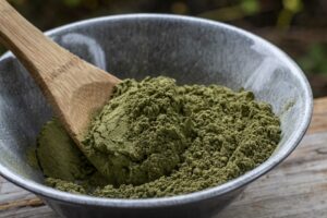 Powdered kratom in a bowl to show what is kratom 