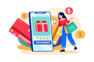 woman shopping on a mobile app with shop now pay later