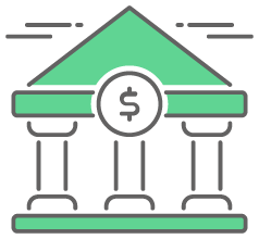 graphic of a traditional bank symbolizing recession meaning