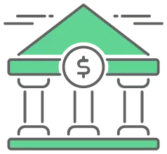 graphic of a traditional bank symbolizing recession meaning