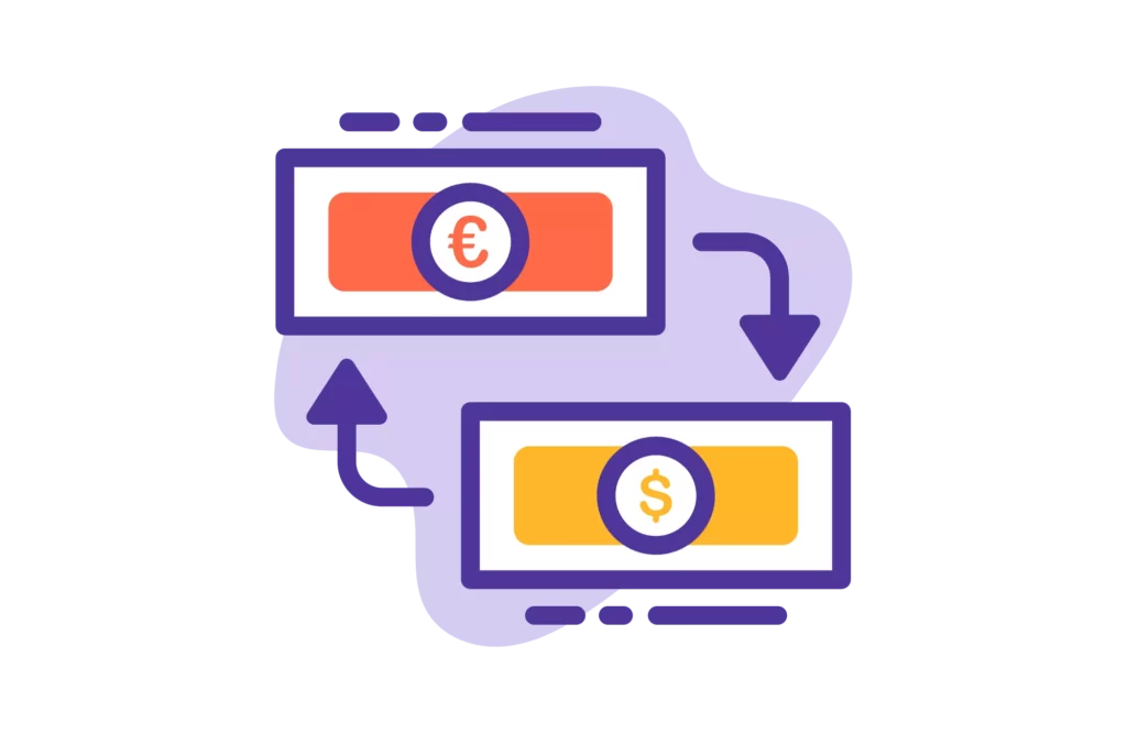 a graphic of the best payment gateway converting a currency into US dollars 