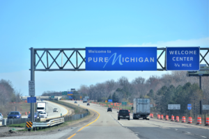 Michigan billboard on highway where you can get a Michigan FFL