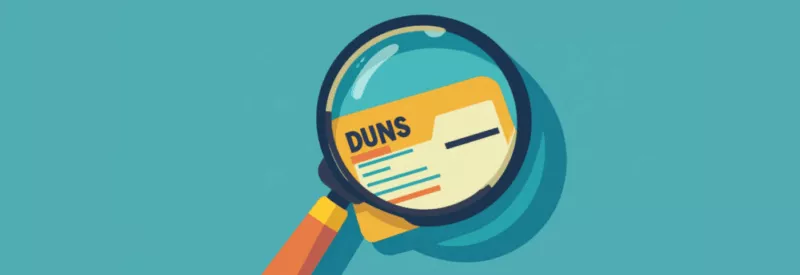 Duns number lookup under magnifying glass