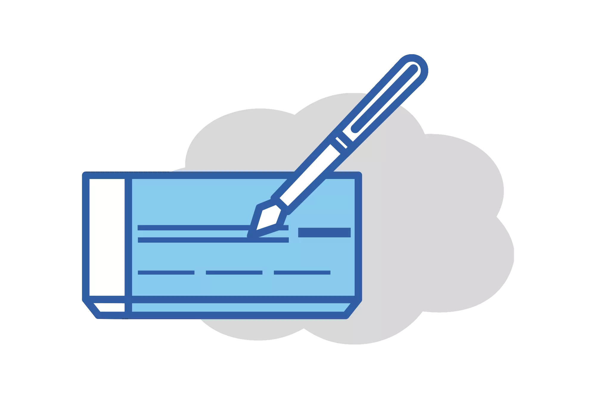illustration of a check to represent ACH payment processing