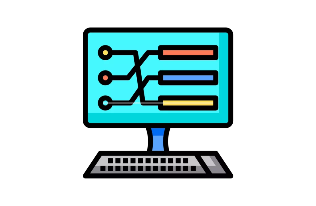 a graphic of a laptop that shows an online payment gateway