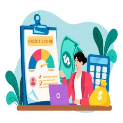 A woman checking her credit score using experian.