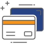 Graphic of two credit cards representing becoming an authorized user on someone else's credit card to increase your Experian credit score
