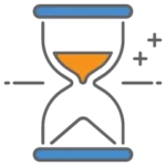 Graphic of an hour glass representing maintaining the average age of your credit history to improve your Experian credit score 