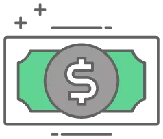 Graphic of a dollar bill representing a lash tech salary 