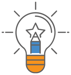 Graphic of a light bulb representing customer loyalty perks when using Splitit