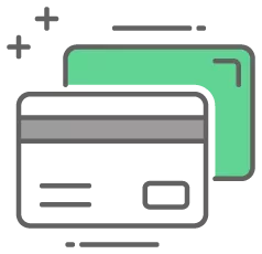 Graphic of a credit card representing credit card compatibility with Splitit payments