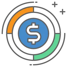 Graphic of a dollar sign representing zero fees or interest when using Splitit