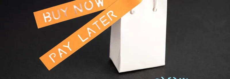 buy now pay later label on bag
