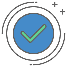 Graphic of a check mark representing the pros of using Splitit