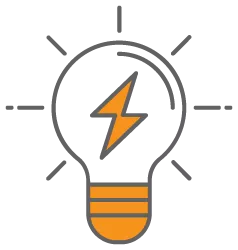 Graphic of an orange lightbulb representing the differences between Splitit and Afterpay