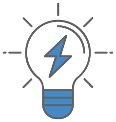 Graphic of a blue lightbulb representing the differences between Splitit and Sezzle