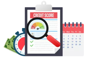 Graphic of a credit report by one of the top three major business credit bureaus