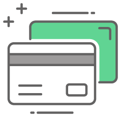 illustrated icon of a credit card for a small business checking account