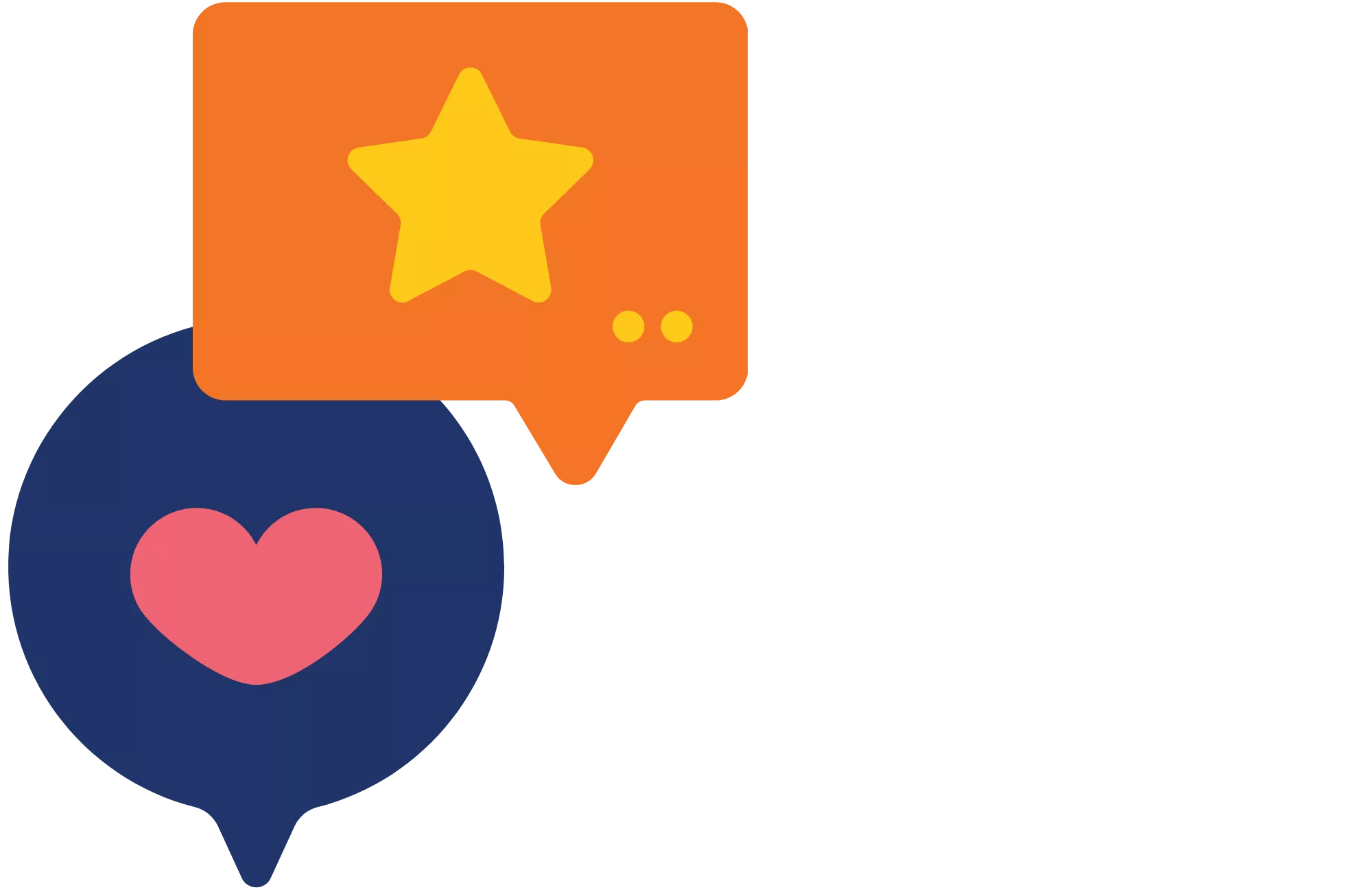 Graphic of a Star and Heart Speech Bubble per la revisione dei clienti sulla TransUnion