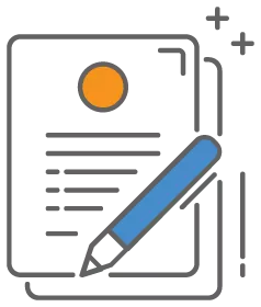 icon of a document representing writing down everything while creating a credit policy