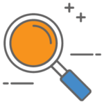 an icon of magnifying glass to evaluate assets for business insurance