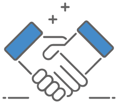 illustrated icon of a handshake agreement for a small business bank account