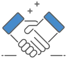 illustrated icon of a handshake agreement for a small business bank account